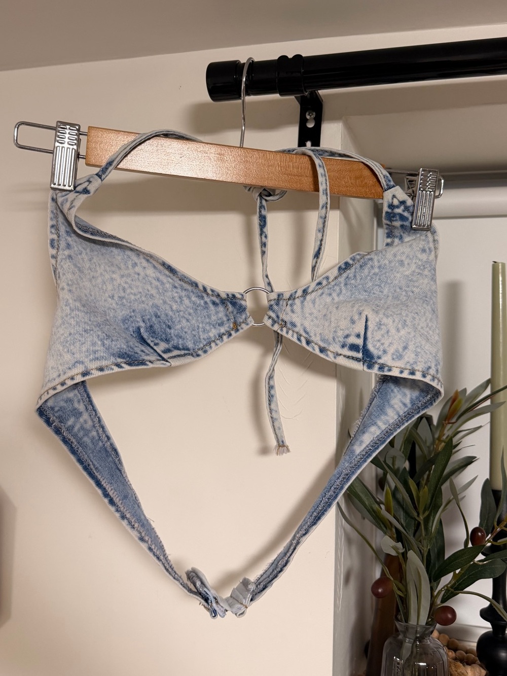 Light Acid Wash Denim Top